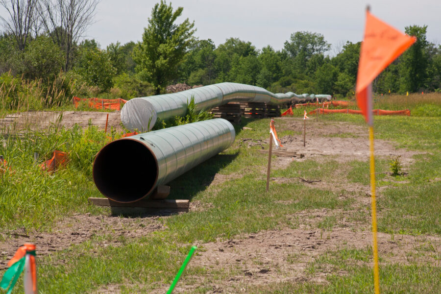 The construction of a crude oil pipeline in Marysville, Mich. Credit: Jim West/UCG/Universal Images Group via Getty Images