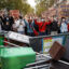 Students block the road outside a university in Paris during a protest on Oct. 7. Credit: Tom Nicholson/Getty Images