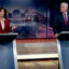 Gov. Kathy Hochul and Republican gubernatorial challenger Bruce Blakeman debate ahead of the November election at the Spectrum News NY1 studios on Tuesday in New York City. Credit: Anna Connors/Getty Images
