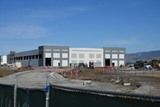 The construction site of an Amazon data center in Gilroy, Calif., on Oct. 25. Credit: Andrej Sokolow/dpa via Getty Images