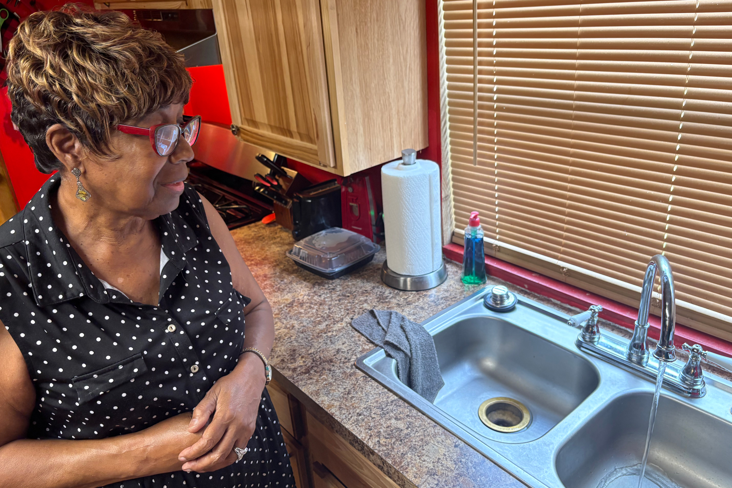 Ann Jones says the water at her home in Whitted, Fla., runs clear only some of the time. Other times, the water is brown. Credit: Amy Green/Inside Climate News
