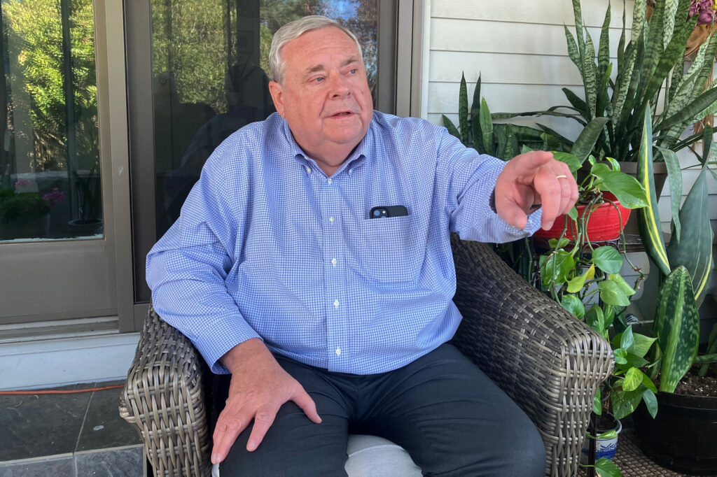 Larry Thode, who lives near Sunbury, is an opponent of data center development. He has long voted Republican, but says he distrusts his party when it comes to holding tech companies accountable. Credit: Dan Gearino/Inside Climate News