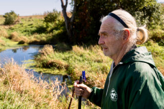 In 2018, thawing manure ran off of neighboring fields where it had been spread, polluting the stream on Gordon Garrison’s property in Estherville, Iowa.