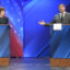 U.S. Sen. Susan and former Maine Senate President Troy Jackson debate at Husson University in Bangor, Maine, on Oct. 15, 2026. Credit: Gregory Rec/Portland Press Herald, via Getty Images.