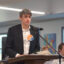 John Smillie speaks in support of a proposed utility-scale solar project at a Montgomery County Board of Commissioners meeting on Sept. 28 in Crawfordsville, Ind. Credit: Montgomery County, Indiana livestream
