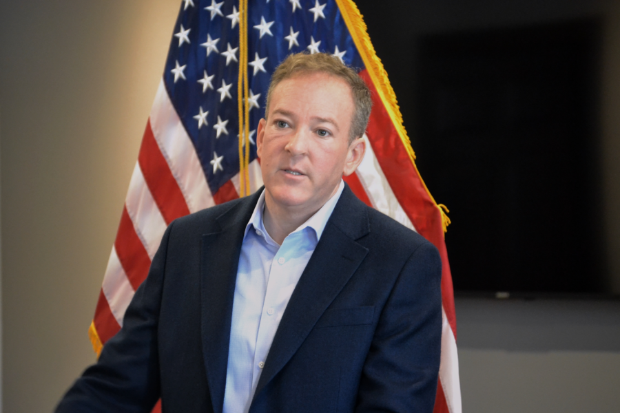 Environmental Protection Agency Administrator Lee Zeldin announces reallocation of ethanol-blending requirements the agency waived earlier this year while visiting a Farm Bureau office in Peosta, Iowa.