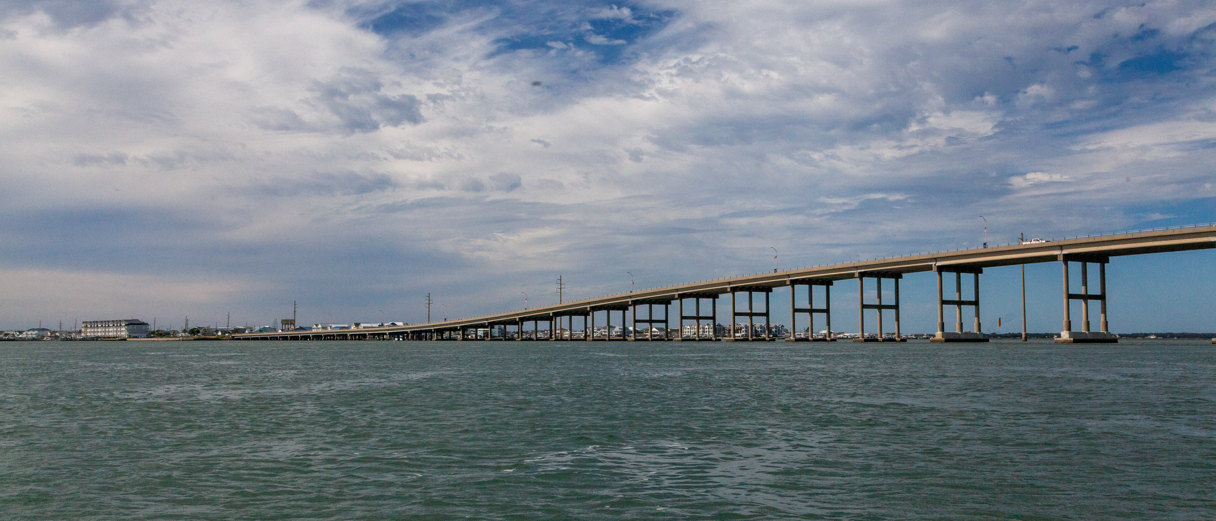 A bridge connects Morehead City, where the Division of Marine Fisheries has an office, to Atlantic Beach, N.C. Credit: Lisa Sorg/Inside Climate News